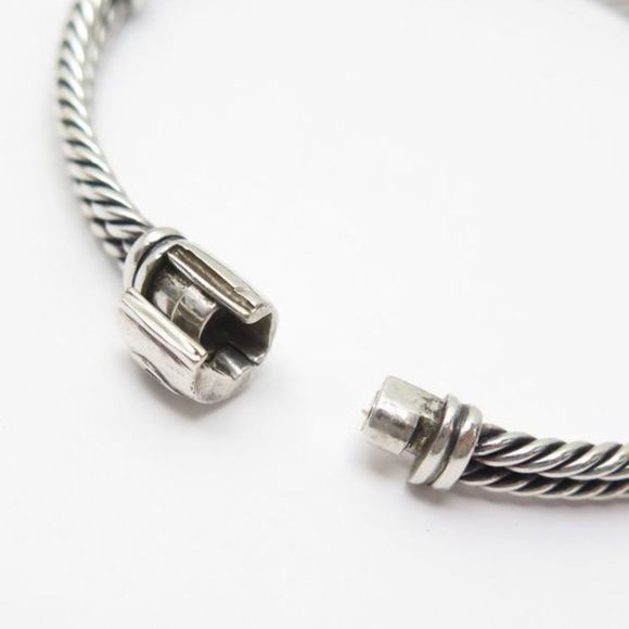 David Yurman Labyrinth Mini Single Loop Bracelet Black Diamonds/Silver - Picture 6 of 6